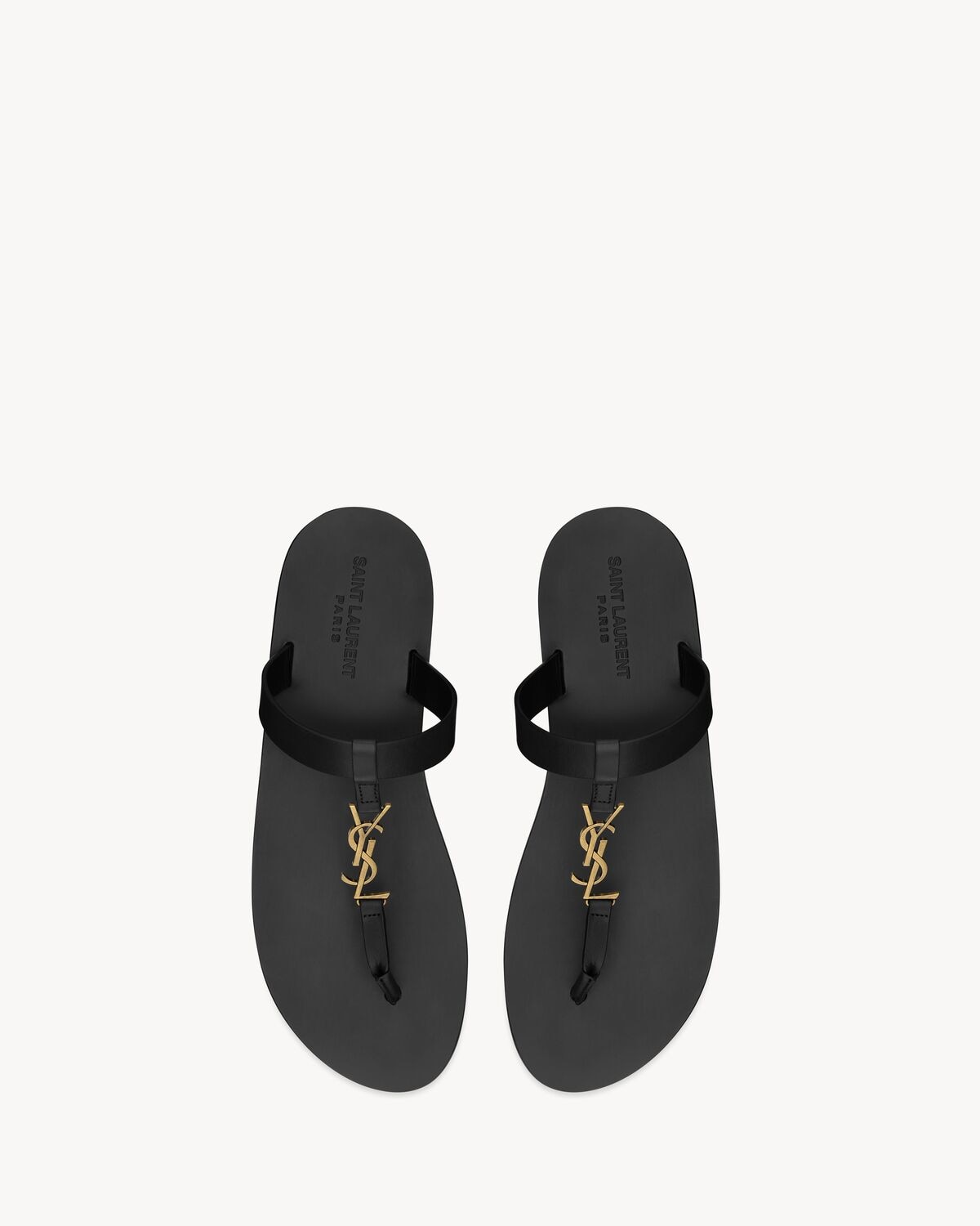 Saint Laurent sandalias cassandre de piel lisa