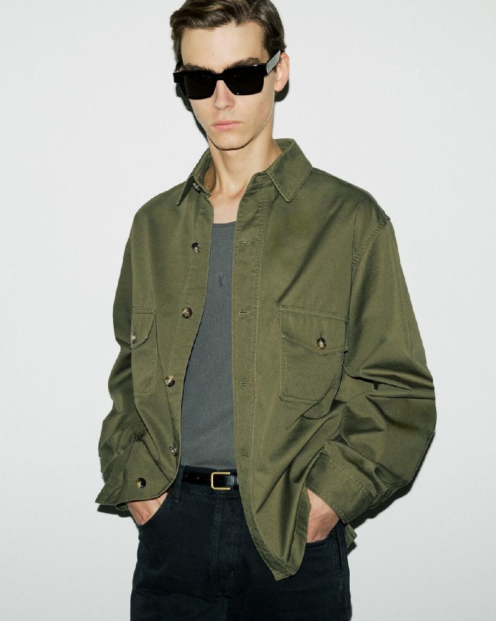 Saint Laurent Sobrecamisa De Twill De Algodón