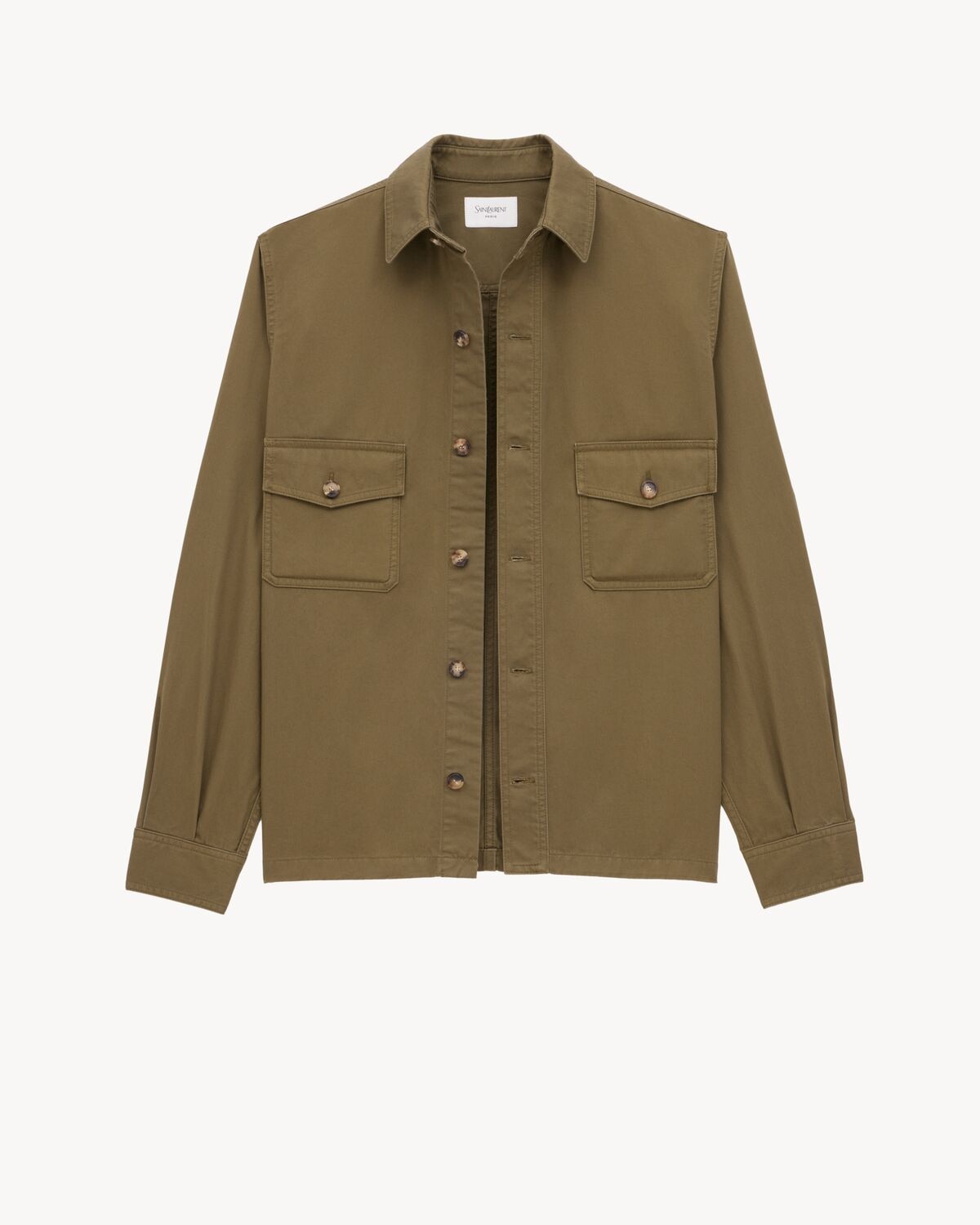 Saint Laurent Sobrecamisa De Twill De Algodón