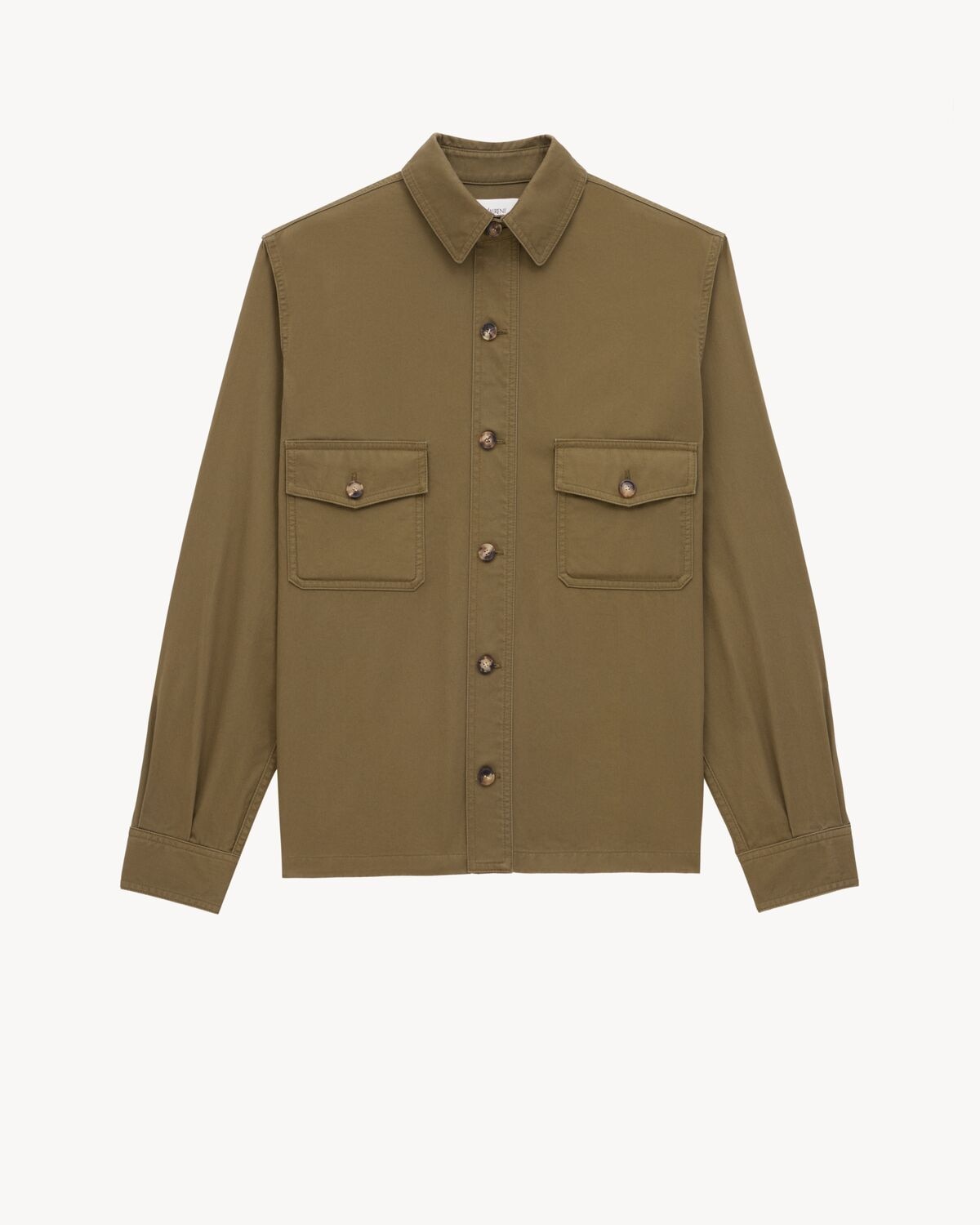 Saint Laurent sobrecamisa de twill de algodón