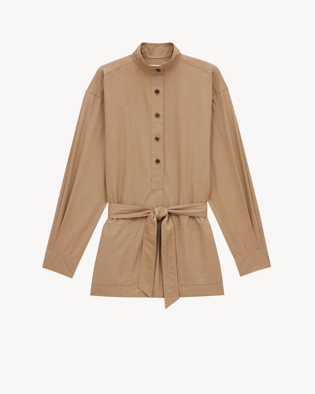 Saint Laurent túnica de sarga de algodón