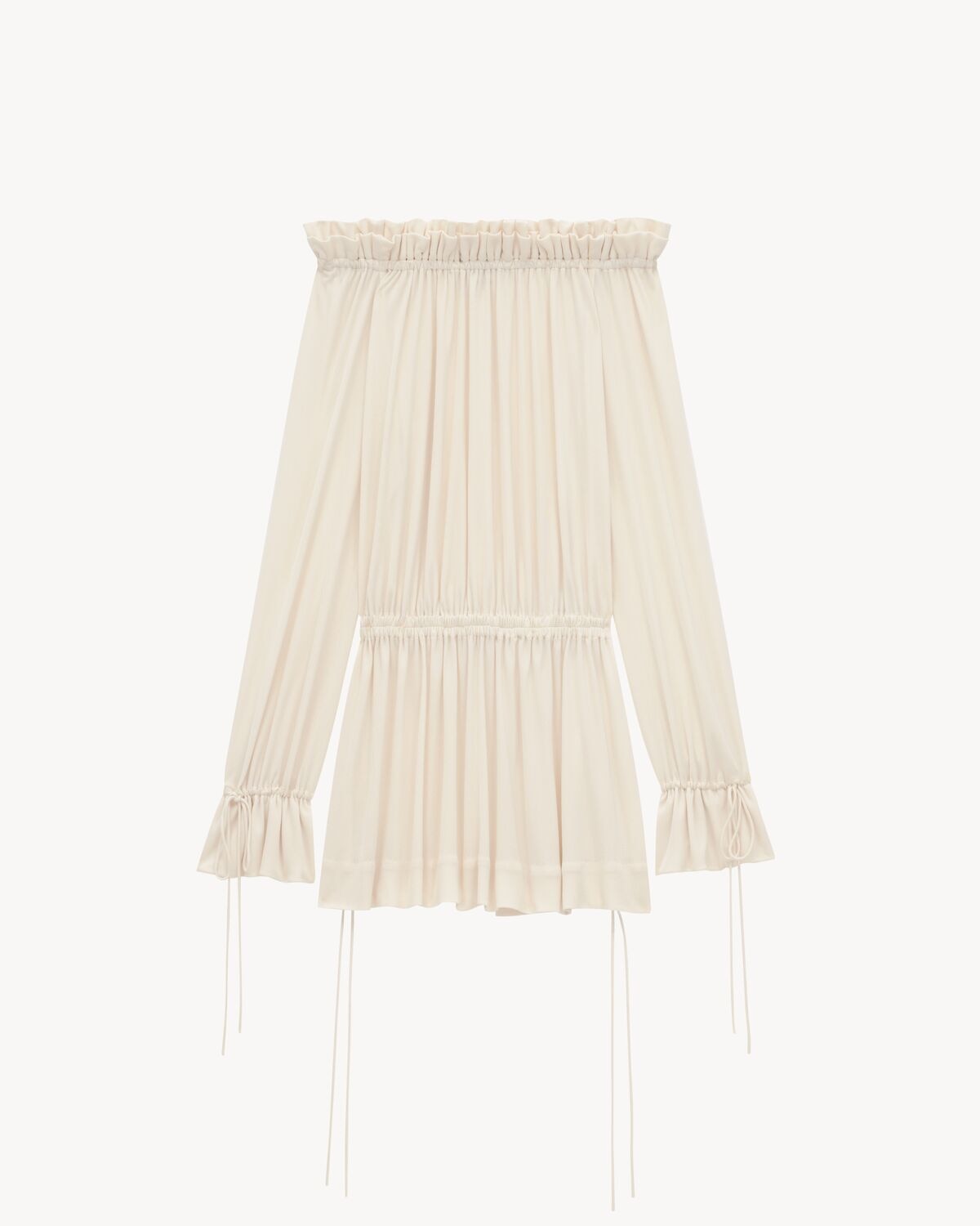 Saint Laurent Vestido Fruncido De Punto