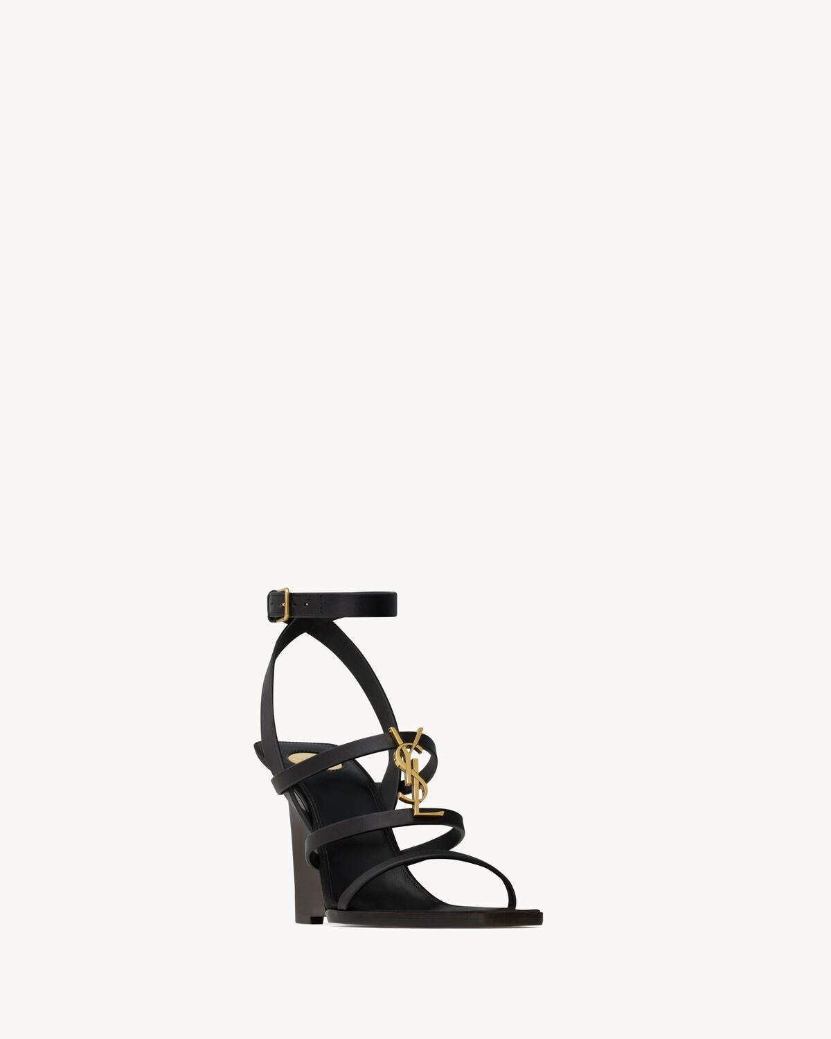 Saint Laurent Sandalias De Cuña Cassandra De Piel Lisa
