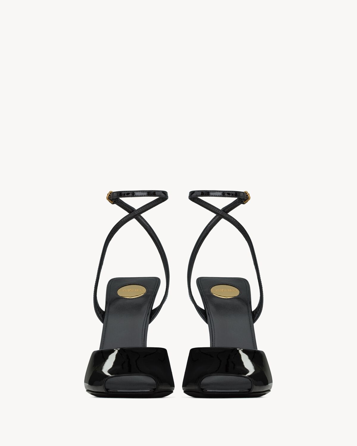 Saint Laurent Sandalias De Cuña La Scandale De Charol