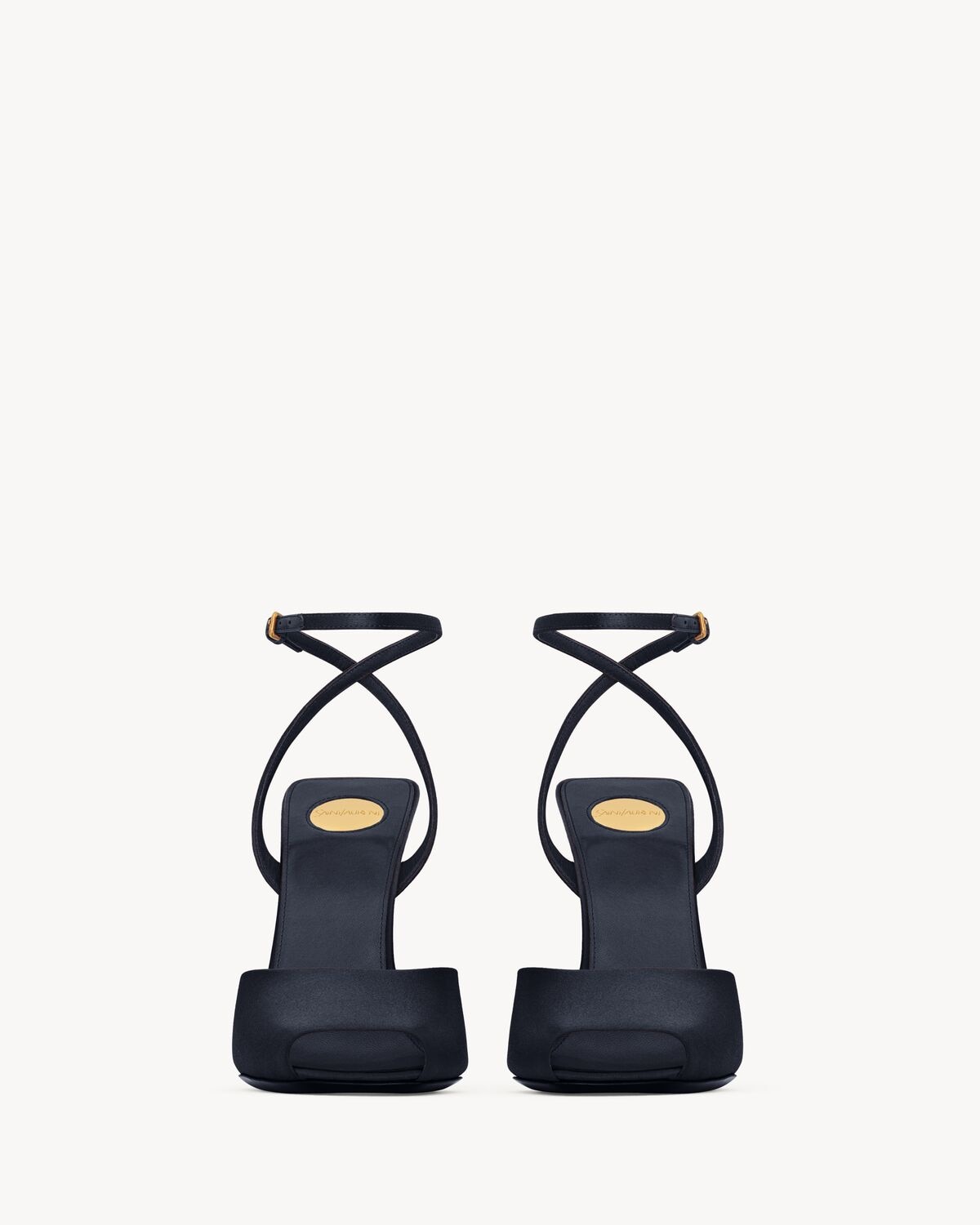 Saint Laurent Sandalias De Cuña La Scandale De Crepé De Satén