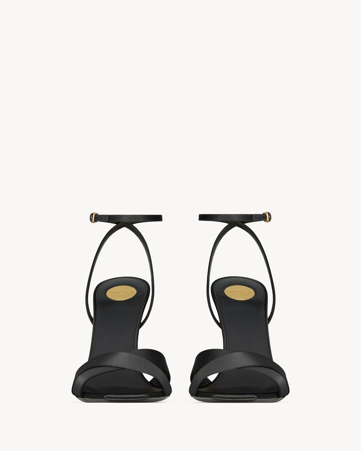 Saint Laurent Sandalias De Cuña Lucienne De Crepé De Satén