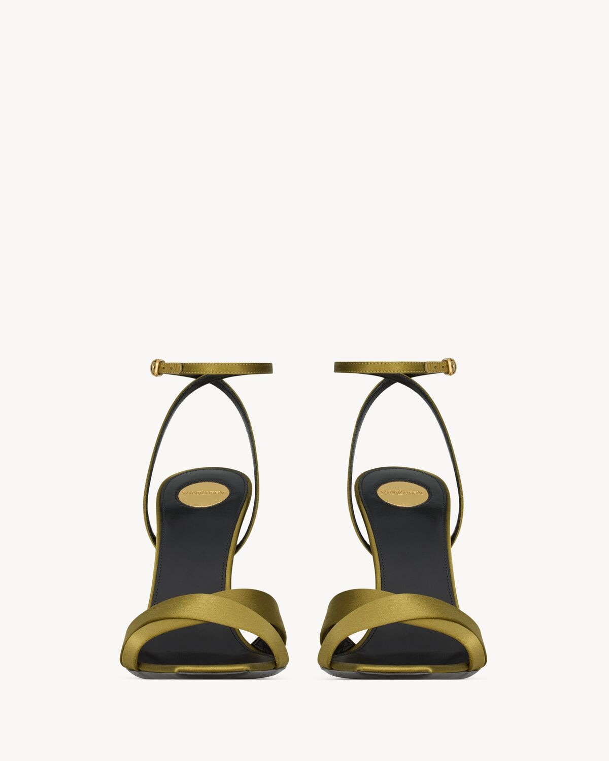 Saint Laurent Sandalias De Cuña Lucienne De Crepé De Satén