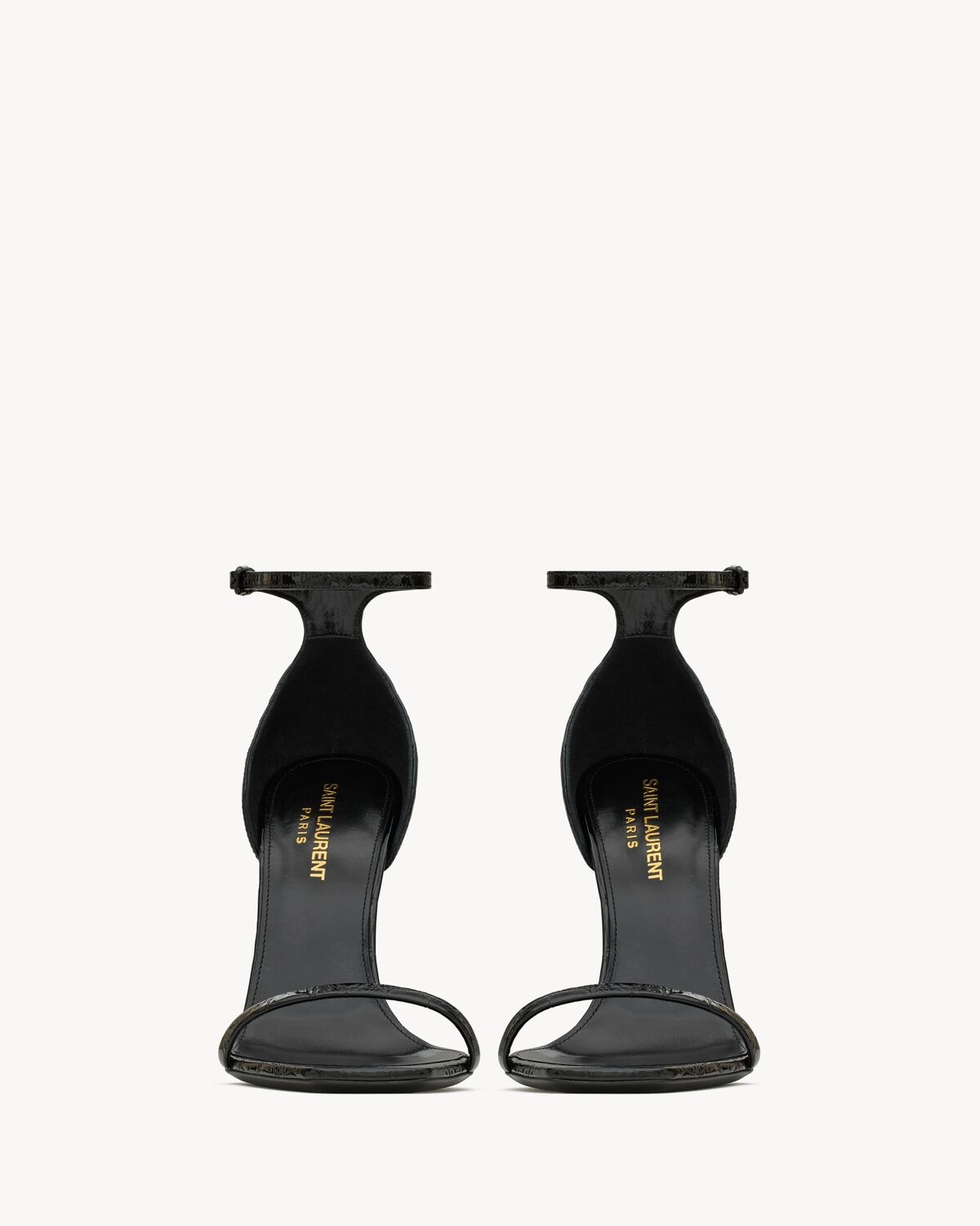 Saint Laurent Sandalias Opyum De Piel Repujada Efecto Cocodrilo