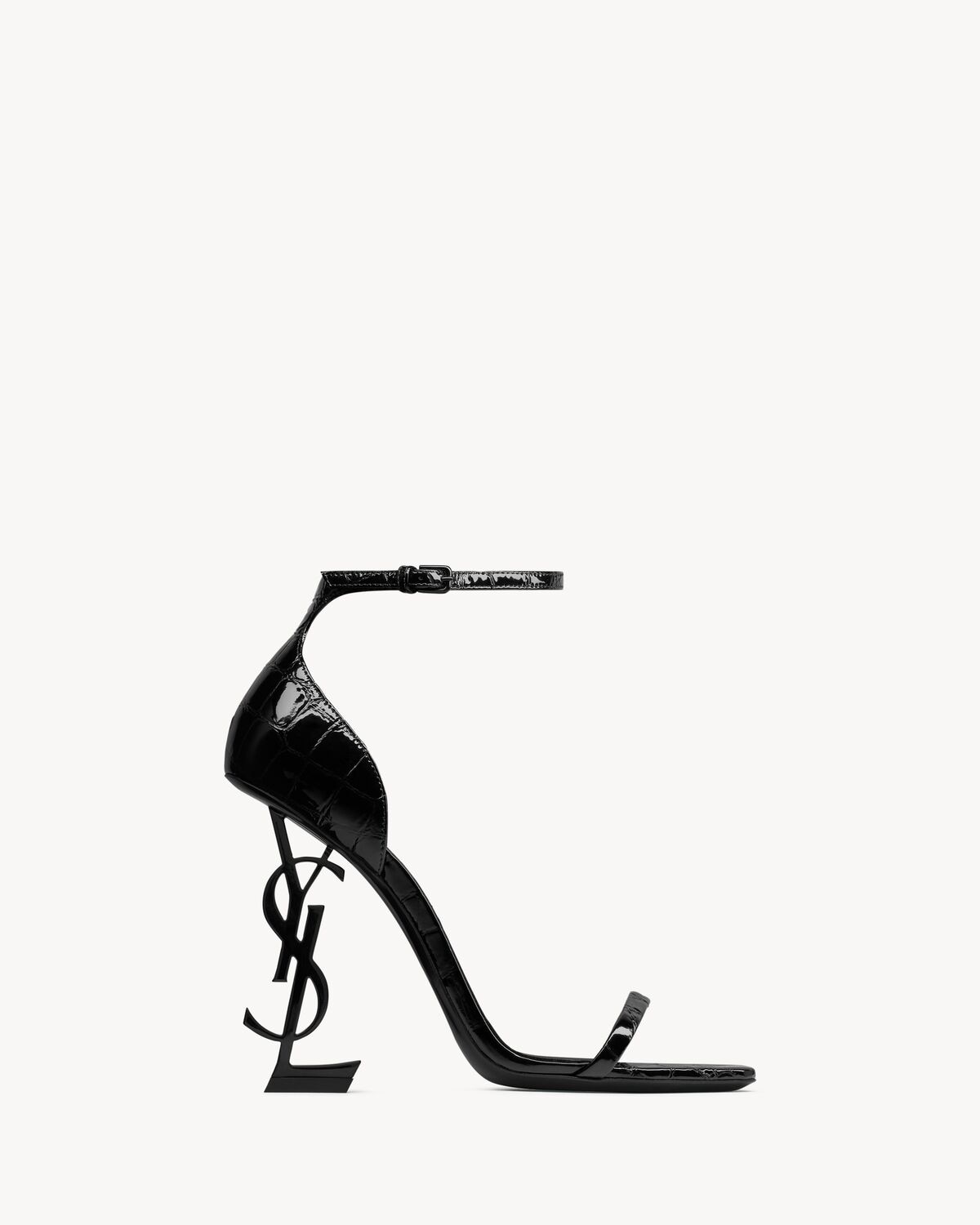 Saint Laurent sandalias opyum de piel repujada efecto cocodrilo
