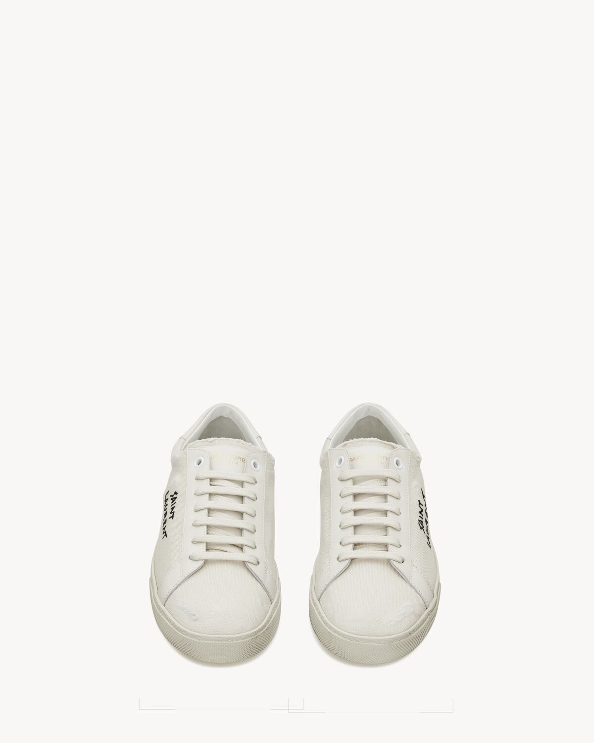 Saint Laurent Sneakers Court Classic Sl/06 De Tela Y Piel Con Bordados