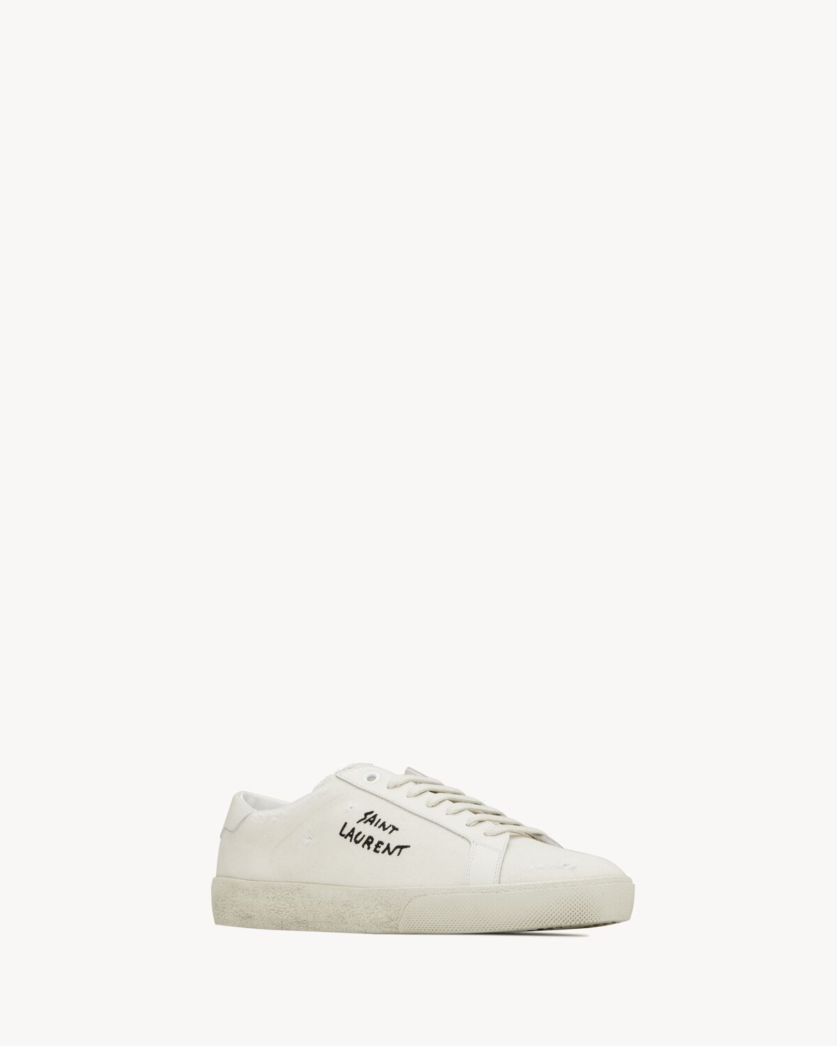 Saint Laurent Sneakers Court Classic Sl/06 De Tela Y Piel Con Bordados
