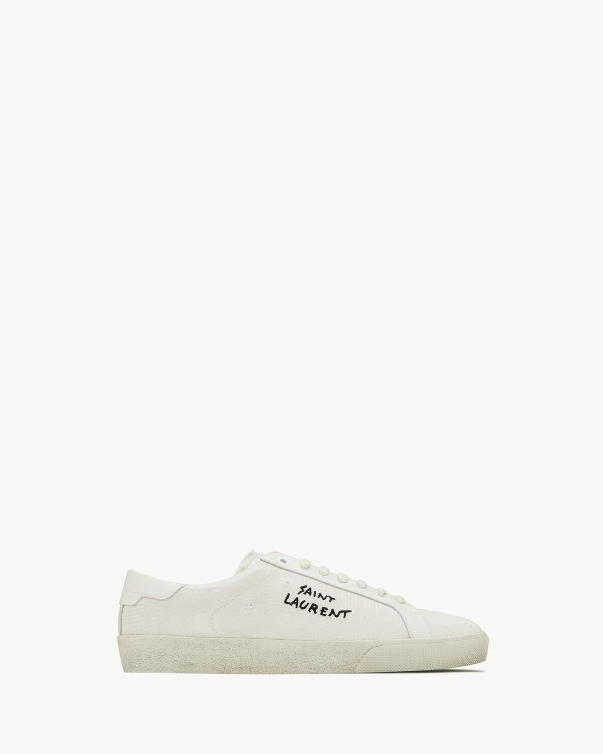 Saint Laurent sneakers court classic sl/06 de tela y piel con bordados