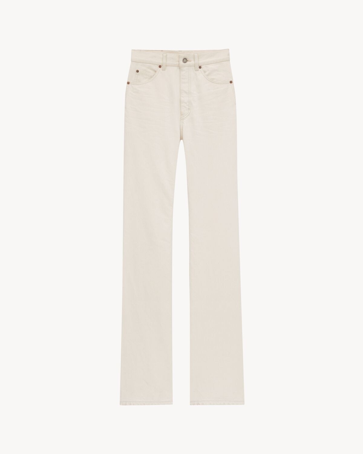 Saint Laurent vaqueros años 70 de denim almond milk