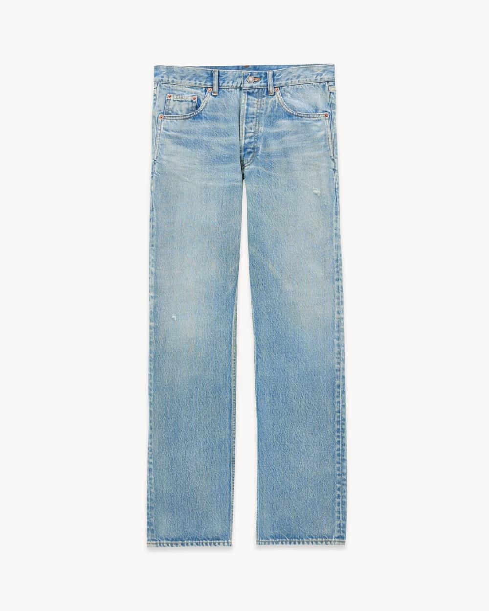 Saint Laurent vaqueros de corte holgado en denim blue beat