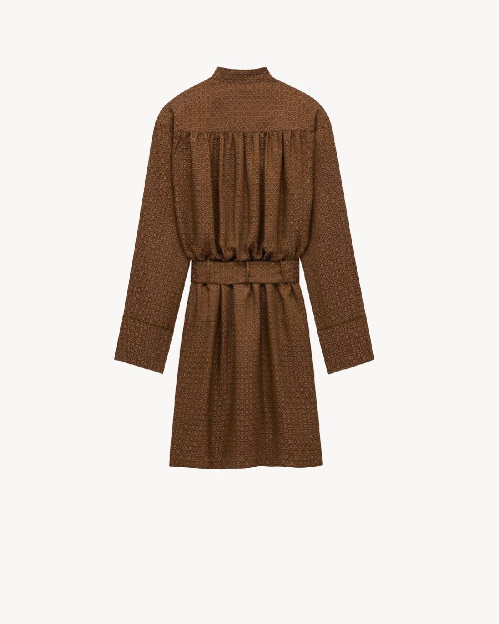 Saint Laurent Vestido De Jacquard Con Motivo De Medallones