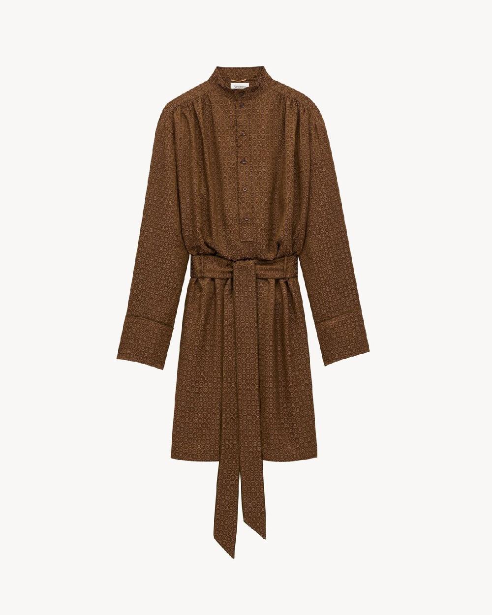 Saint Laurent vestido de jacquard con motivo de medallones