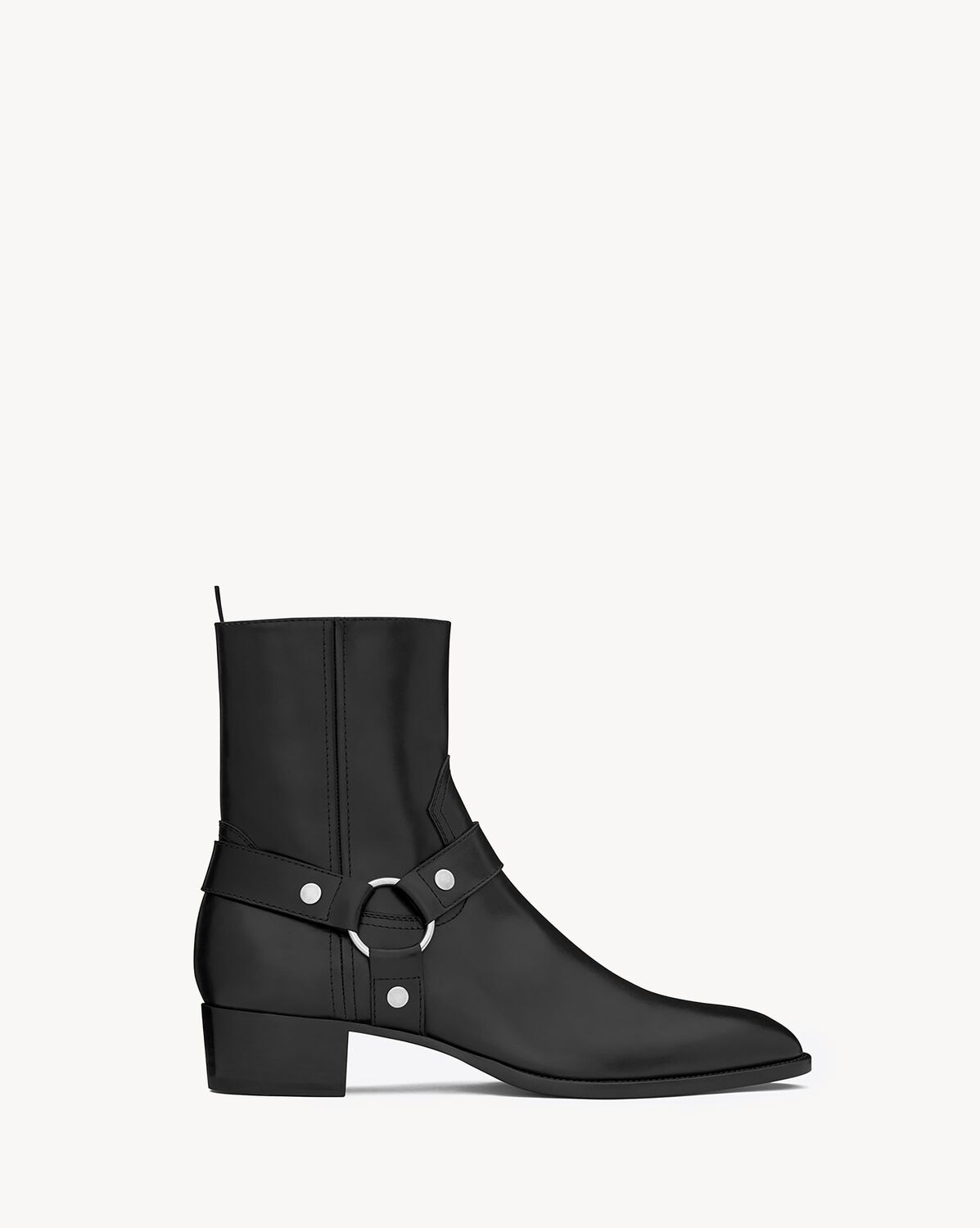 Saint Laurent wyatt harness boots in smooth leather