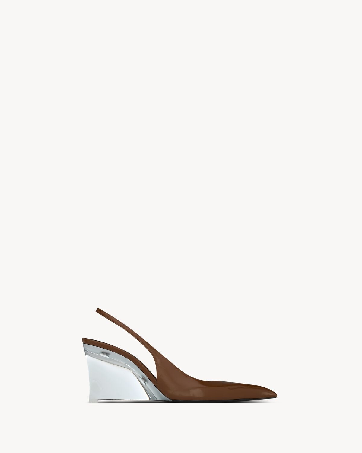 Saint Laurent zapatos de salón con cuña miller de piel brillante