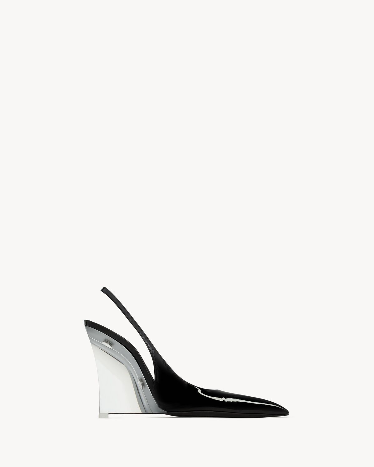 Saint Laurent zapatos de salón con cuña miller de piel brillante