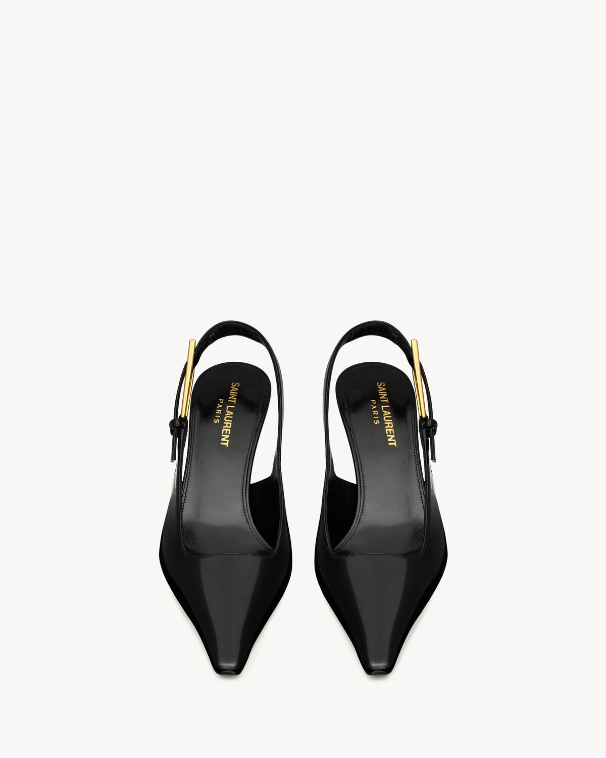 Saint Laurent Zapatos De Salón Slingback Lee De Piel Brillante