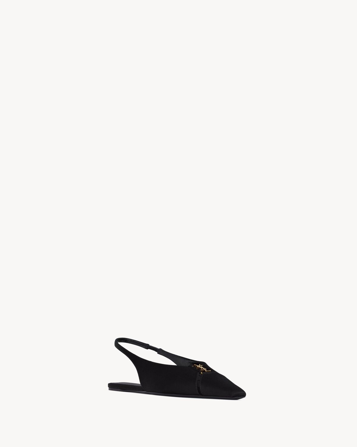 Saint Laurent Zapatos Planos Slingback Babylone De Crepé De Satén