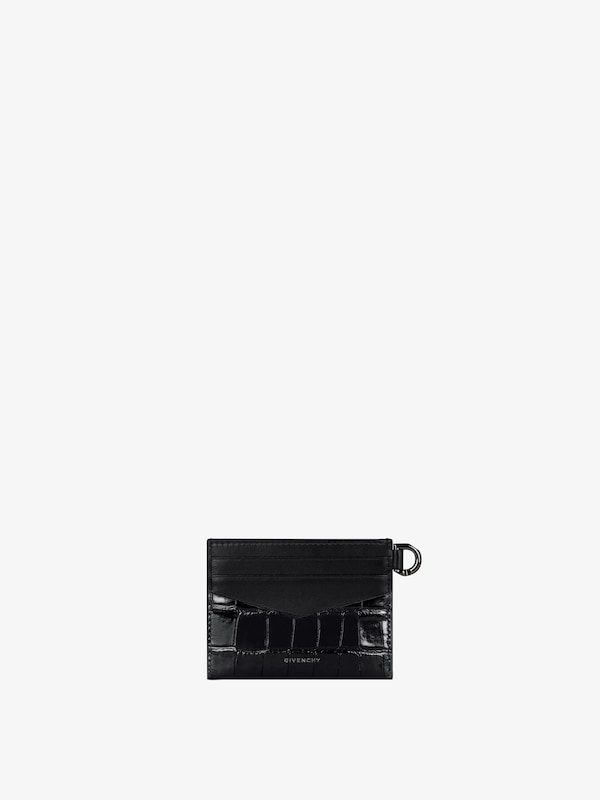 Givenchy 4G Card Holder In Crocodile Effect Leather