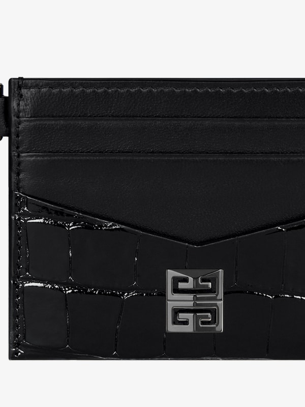 Givenchy 4G Card Holder In Crocodile Effect Leather
