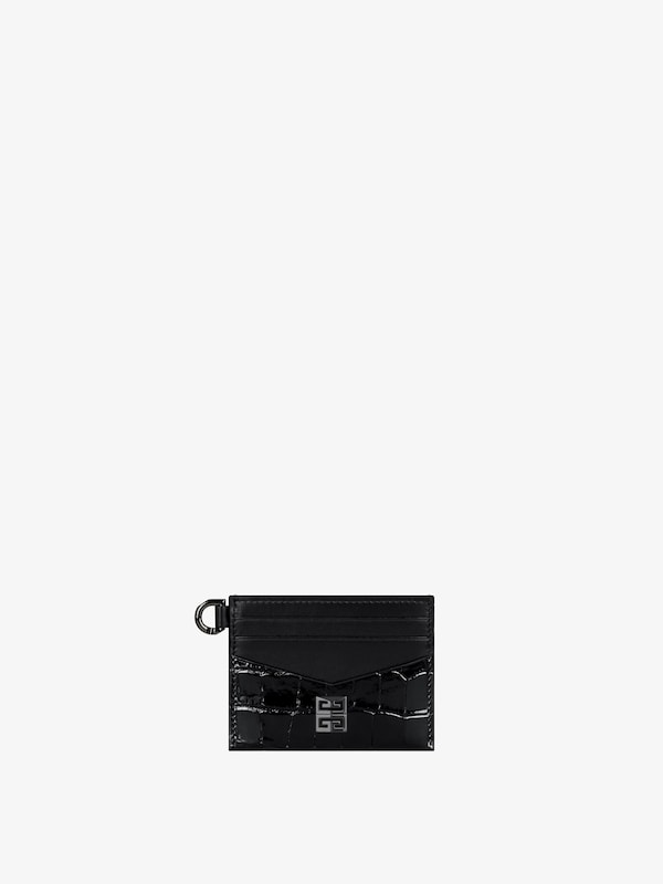 Givenchy 4G Card Holder In Crocodile Effect Leather