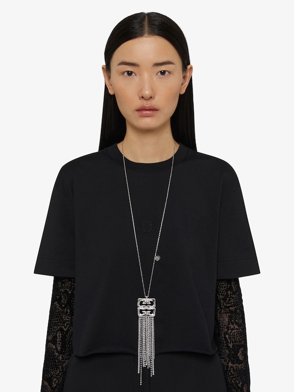 Givenchy 4G Liquid Necklace In Metal With Crystals Fringes