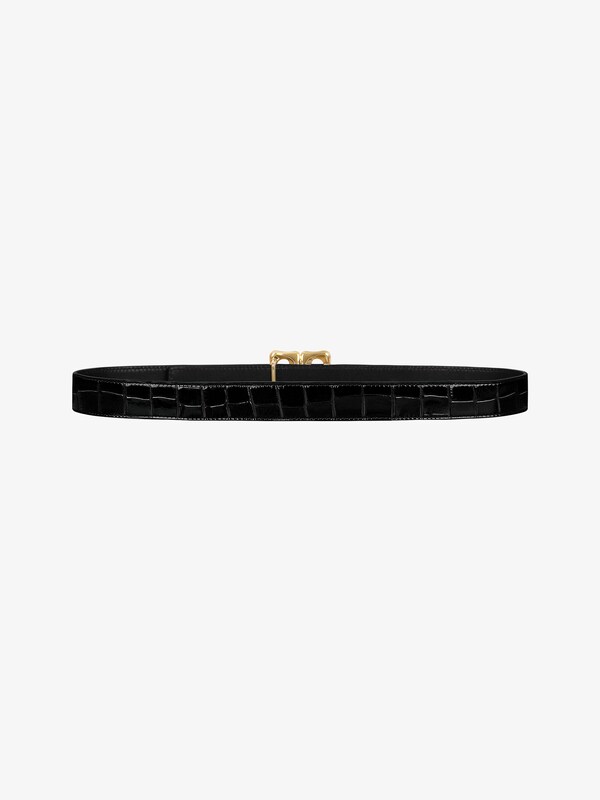 Givenchy 4G Reversible Belt In Crocodile Effect Leather