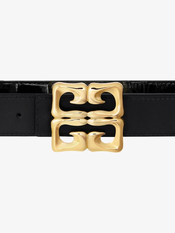 Givenchy 4G Reversible Belt In Crocodile Effect Leather