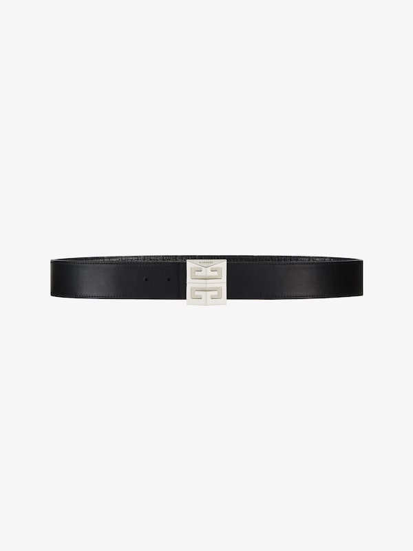 Givenchy 4G Reversible Belt In Leather And 4G Coated Canvas