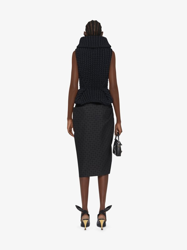 Givenchy Asymmetric Draped Skirt In Monogram 72 Jacquard