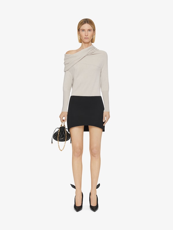 Givenchy Asymmetric draped sweater in wool and cashmere with 4G detail