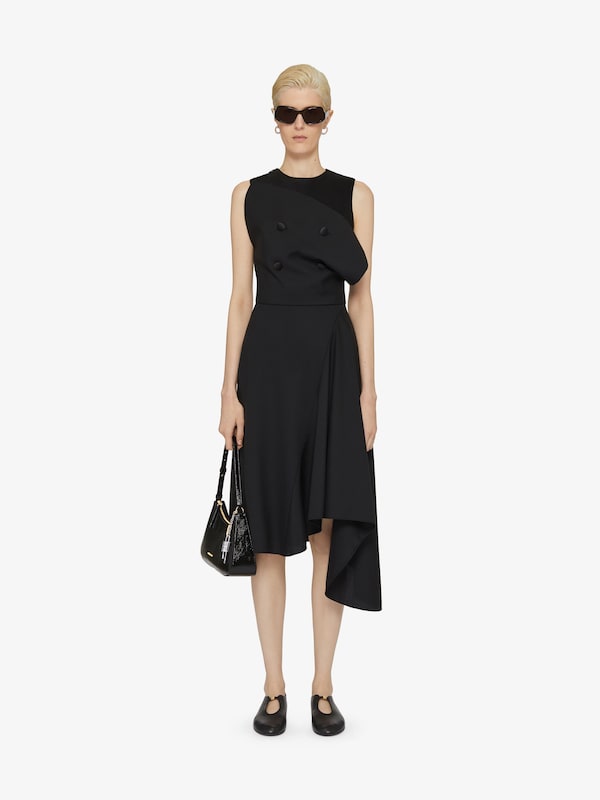 Givenchy Asymmetric dress in wool and mohair with plaston