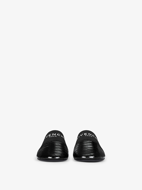 Givenchy Bedford Flat Mules In Crocodile Effect Leather