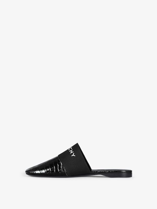 Givenchy Bedford Flat Mules In Crocodile Effect Leather