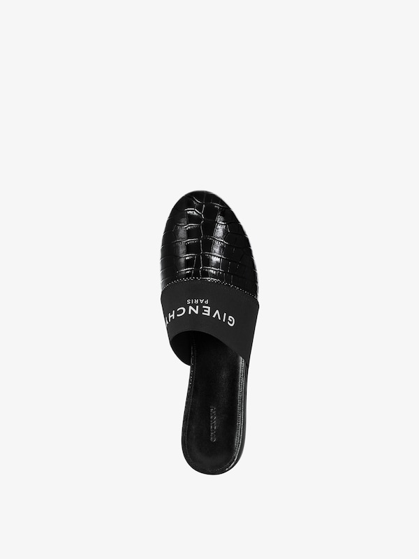 Givenchy Bedford Flat Mules In Crocodile Effect Leather