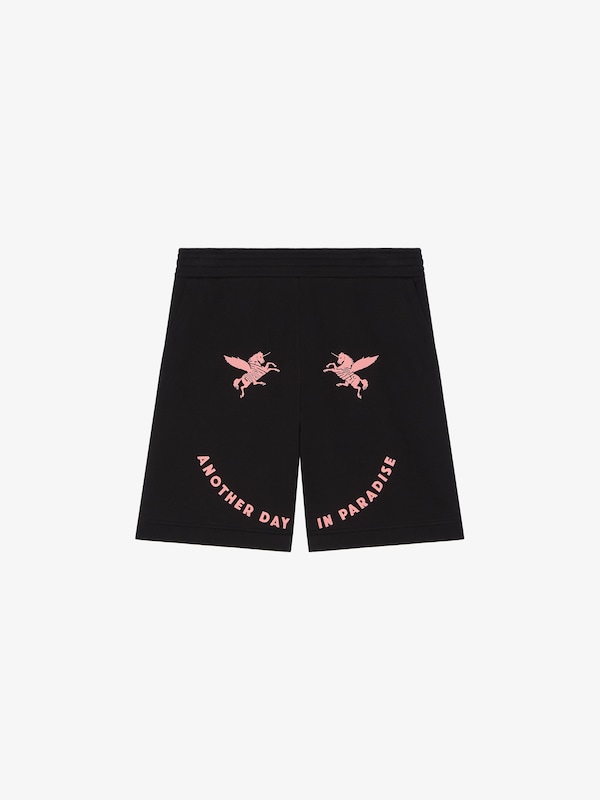 Givenchy Bermuda Shorts In Fleece With Unicorns Embroidery