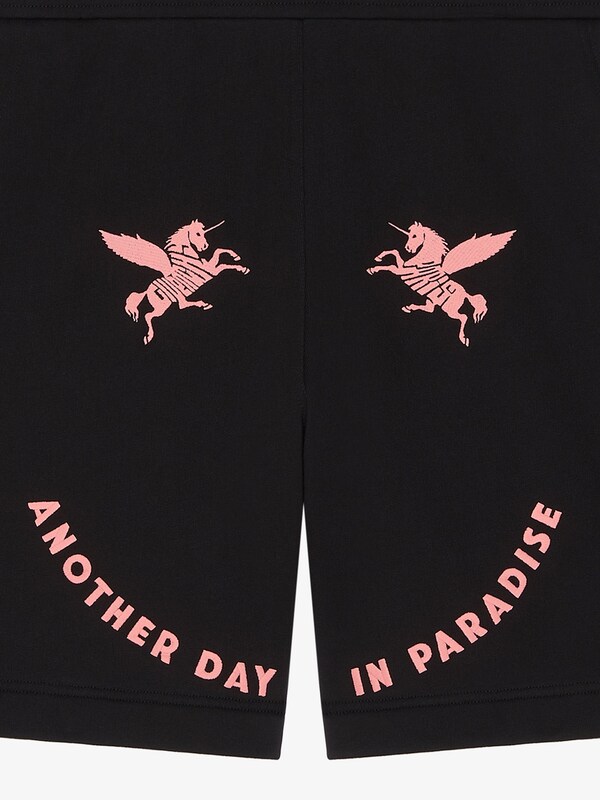 Givenchy Bermuda Shorts In Fleece With Unicorns Embroidery