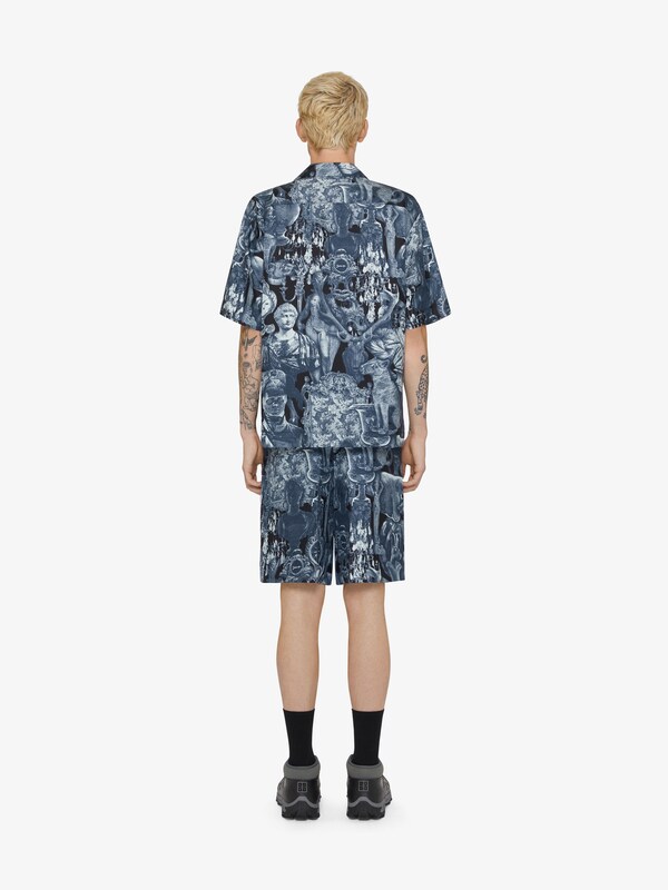 Givenchy Bermuda Shorts In Silk With Hubert Objects Print