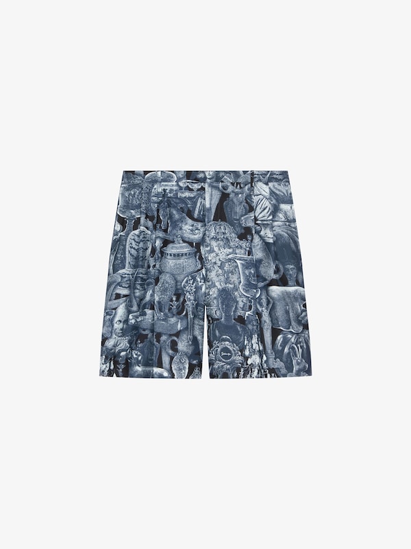 Givenchy Bermuda Shorts In Silk With Hubert Objects Print