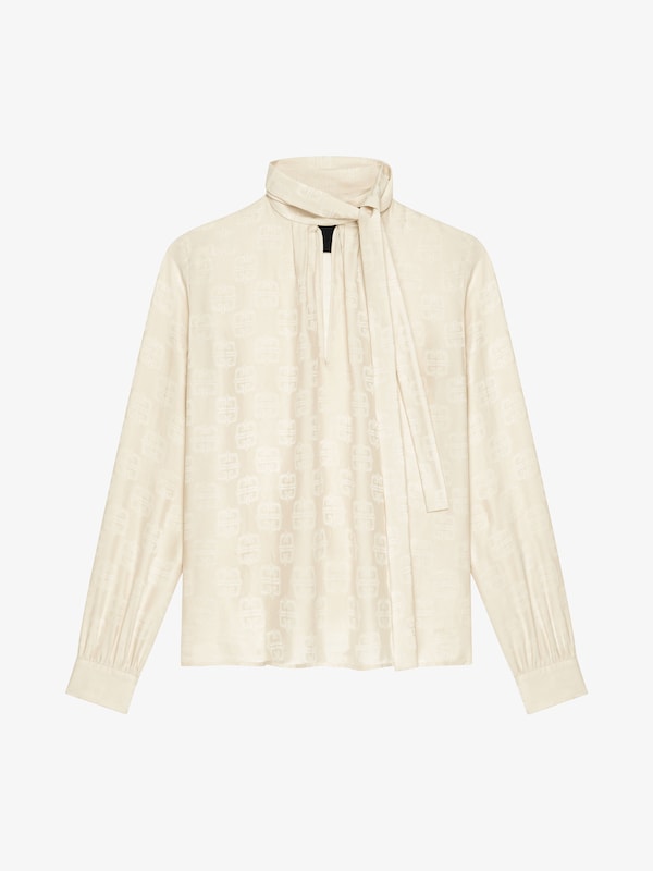 Givenchy Blouse In 4G Liquid Jacquard With Lavallière