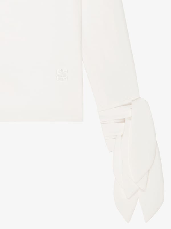Givenchy Blouse With Bows In Poplin And 4G Embroidery