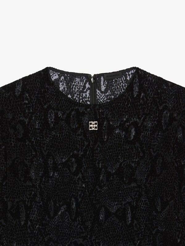 Givenchy Bodysuit In Python Print Tulle With 4G Detail