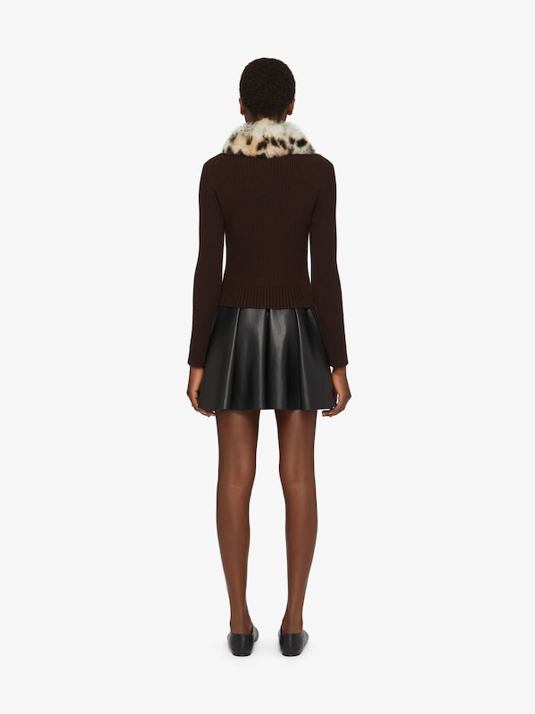 Givenchy Cardigan In Wool And Cashmere With Fur Collar