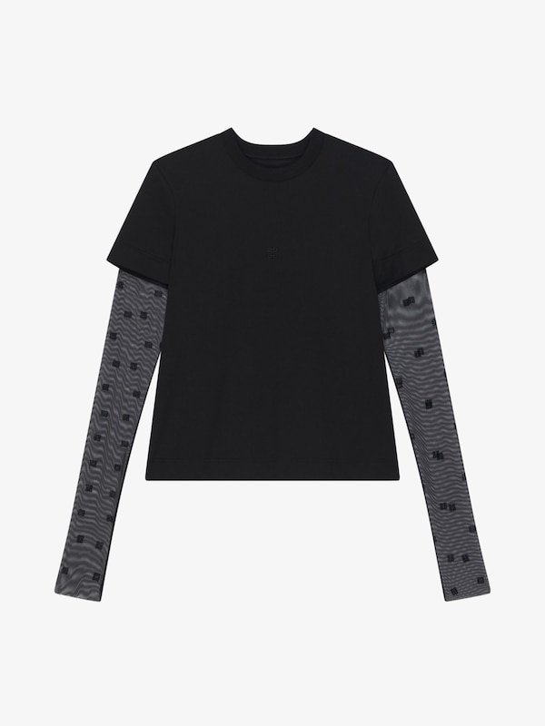 Givenchy Classic Fit T-shirt In Bi-material 4G Pattern