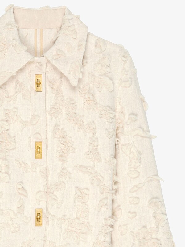 Givenchy Coat In Floral Cut Thread Fabric With Pleated Back