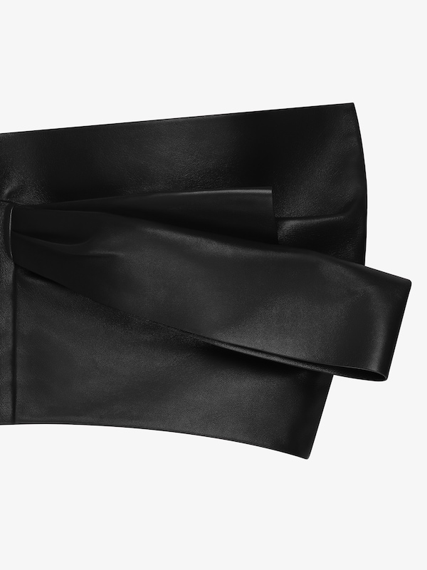 Givenchy Cropped Bustier Top In Leather With Draped Detail