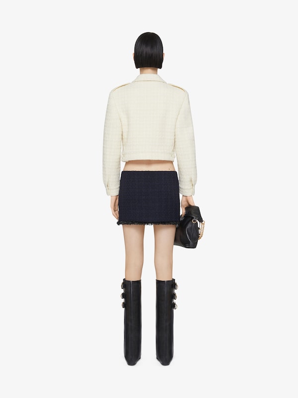 Givenchy Cropped Jacket In Tweed With 4G Liquid Detail